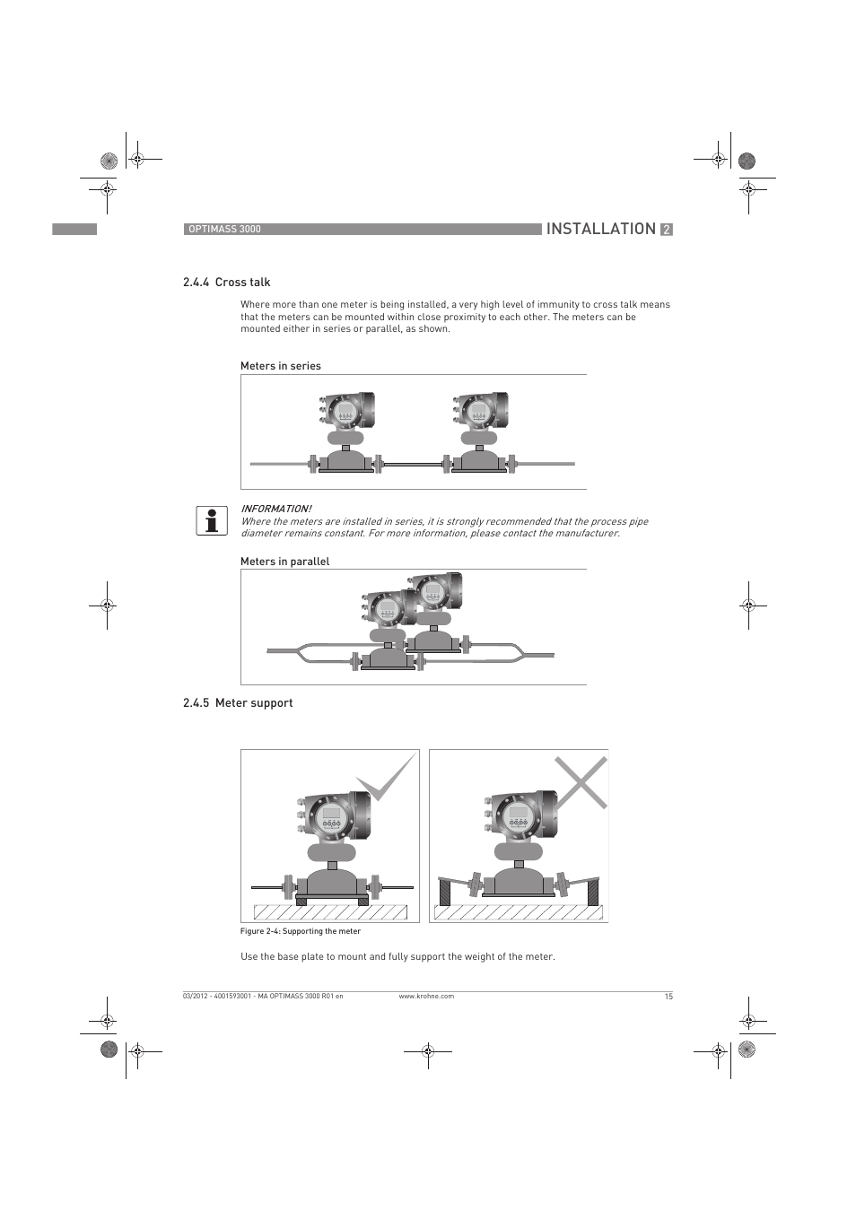 Installation | KROHNE OPTIMASS 3000 EN User Manual | Page 15 / 40
