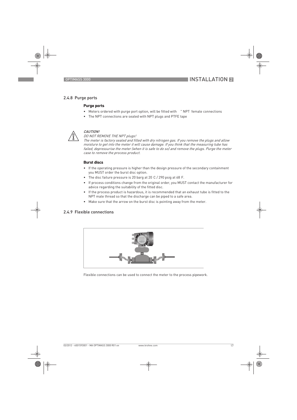 Installation | KROHNE OPTIMASS 3000 EN User Manual | Page 17 / 40