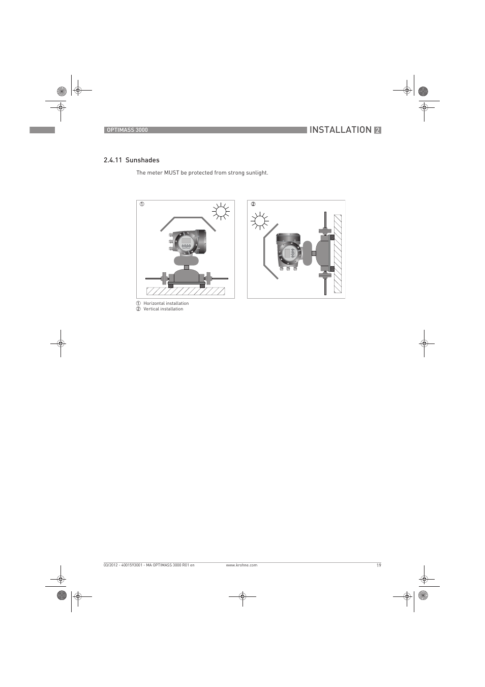 Installation | KROHNE OPTIMASS 3000 EN User Manual | Page 19 / 40