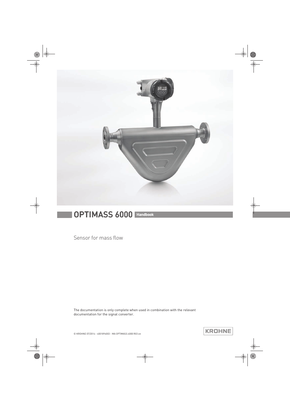 KROHNE OPTIMASS 6000 EN User Manual | 60 pages