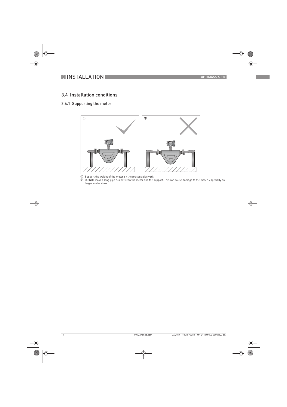 Installation, 4 installation conditions | KROHNE OPTIMASS 6000 EN User Manual | Page 16 / 60