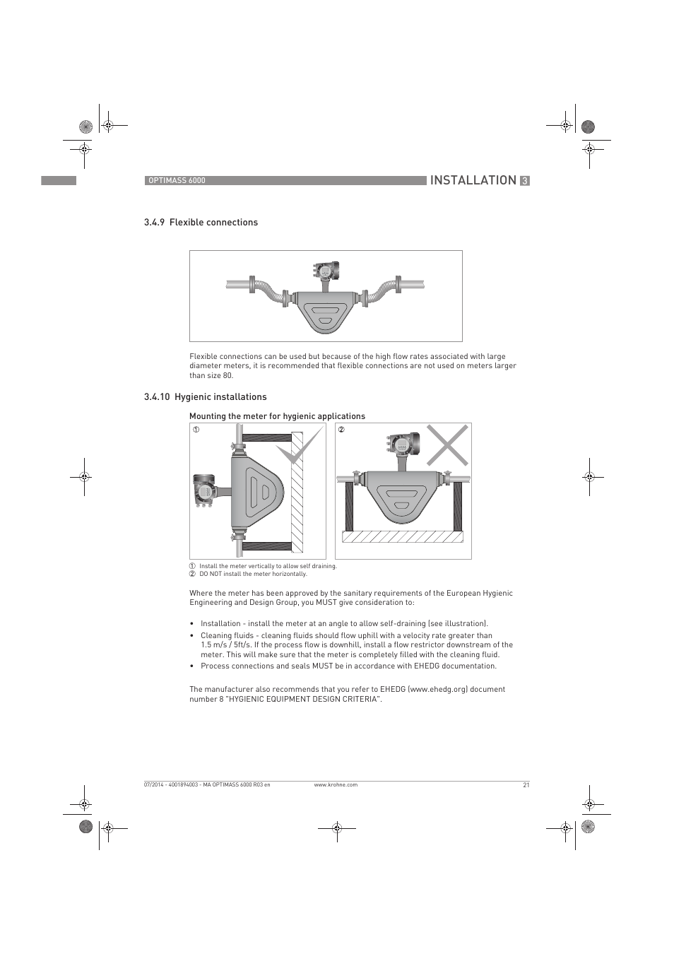 Installation | KROHNE OPTIMASS 6000 EN User Manual | Page 21 / 60