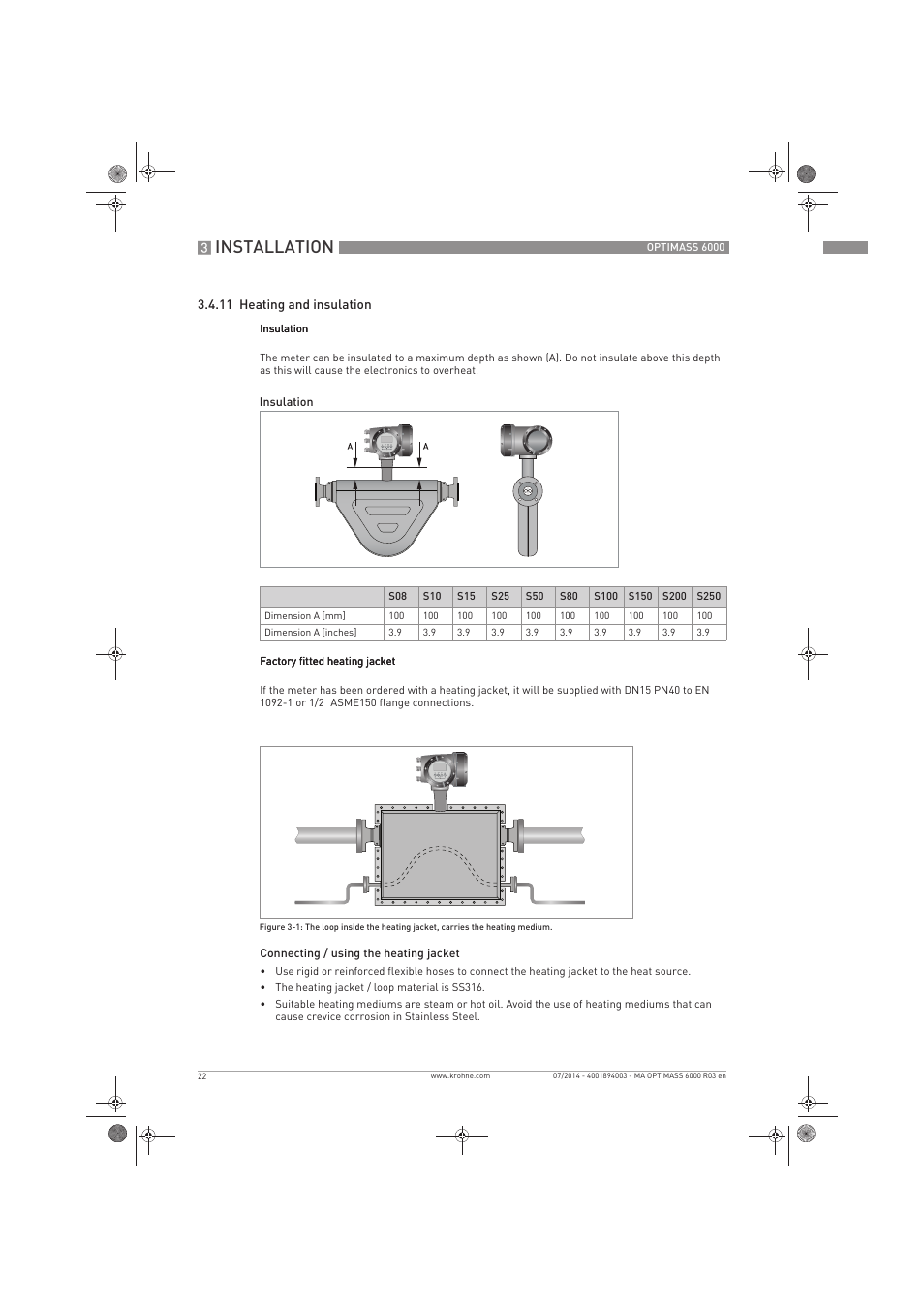 Installation | KROHNE OPTIMASS 6000 EN User Manual | Page 22 / 60