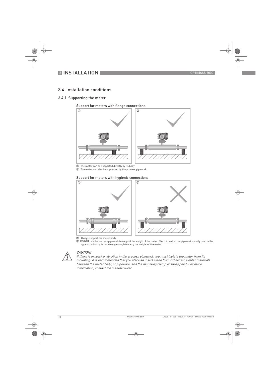 Installation, 4 installation conditions | KROHNE OPTIMASS 7000 EN User Manual | Page 18 / 56