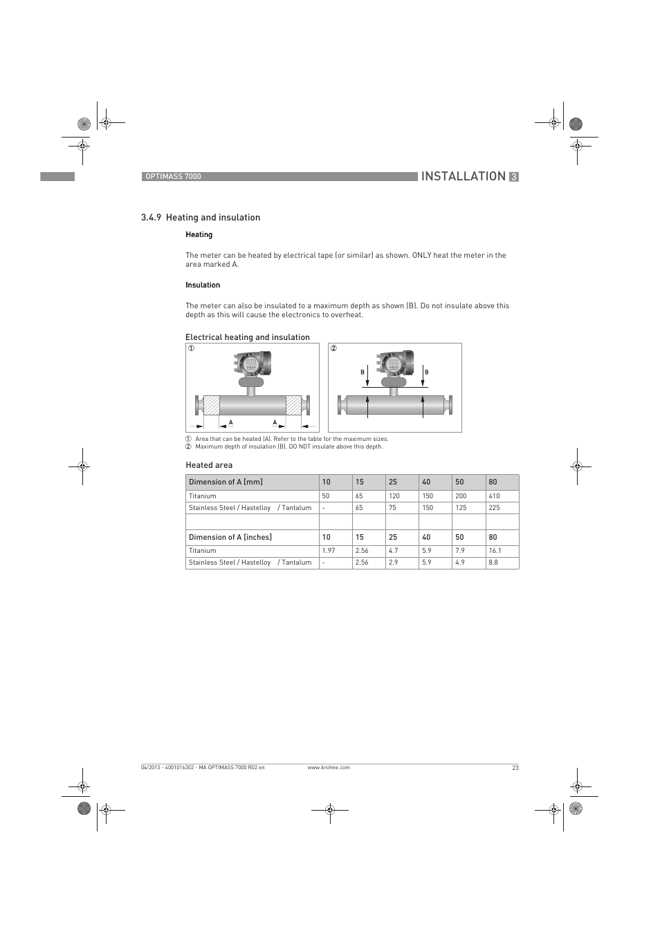 Installation | KROHNE OPTIMASS 7000 EN User Manual | Page 23 / 56