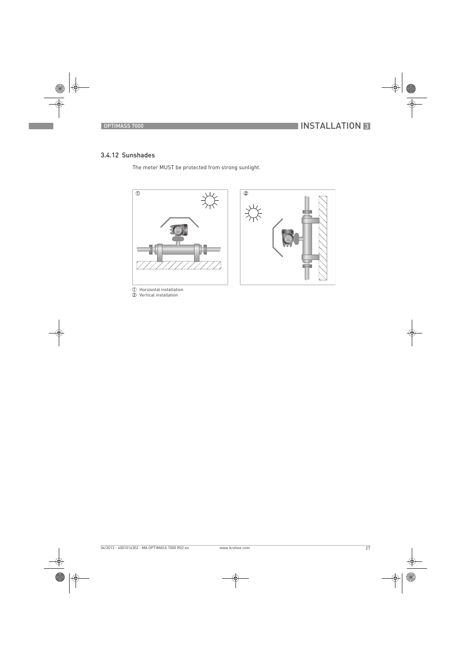 Installation | KROHNE OPTIMASS 7000 EN User Manual | Page 27 / 56