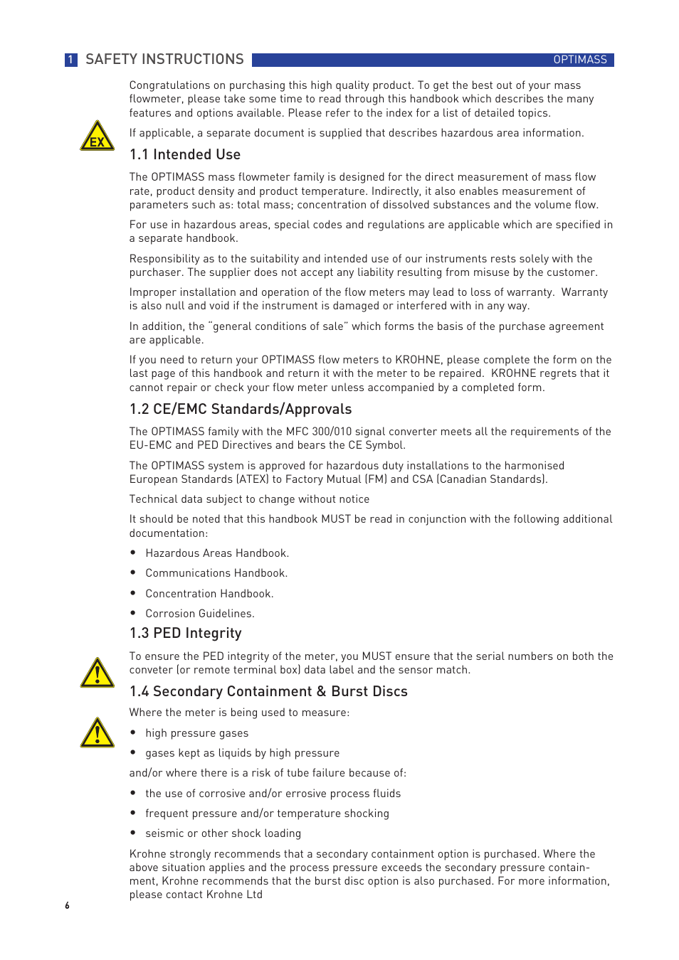 KROHNE OPTIMASS with MFC 300 EN User Manual | Page 6 / 146