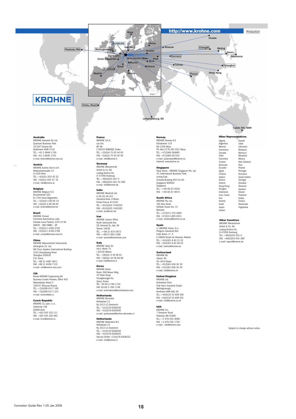 KROHNE OPTIMASS Sensors Corrosion guidelines EN User Manual | Page 18 / 18