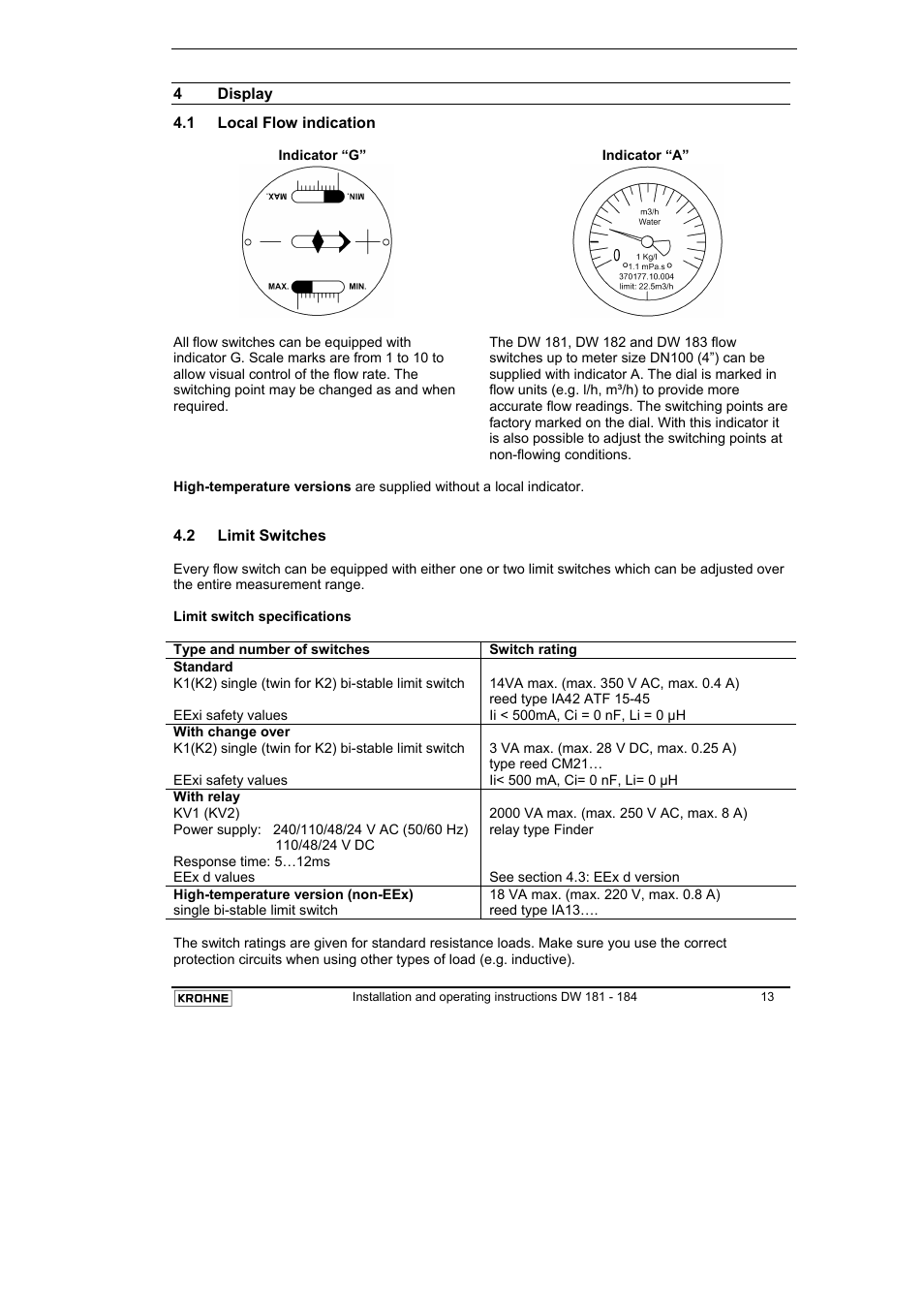 KROHNE DW 181-182-183-184 EN User Manual | Page 13 / 39
