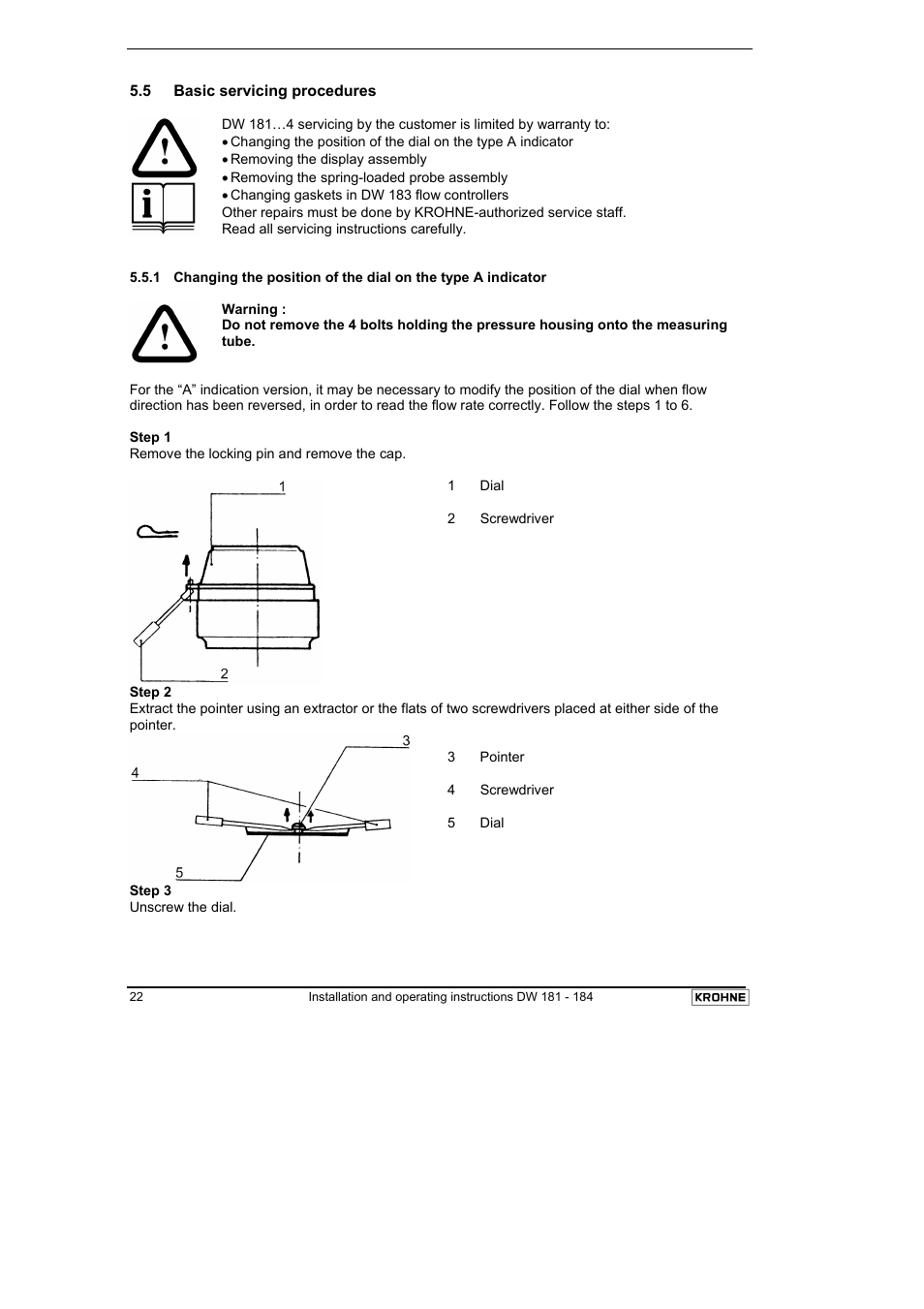 KROHNE DW 181-182-183-184 EN User Manual | Page 22 / 39