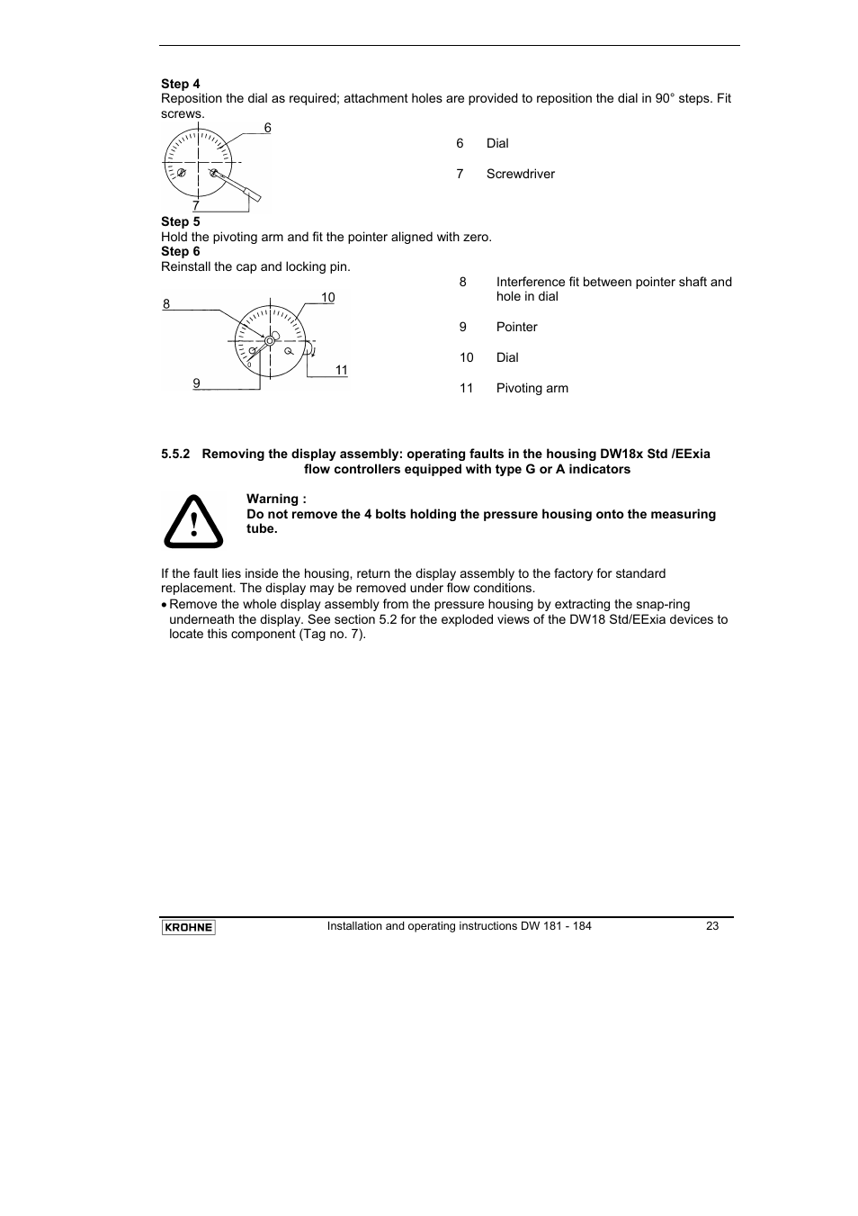 KROHNE DW 181-182-183-184 EN User Manual | Page 23 / 39