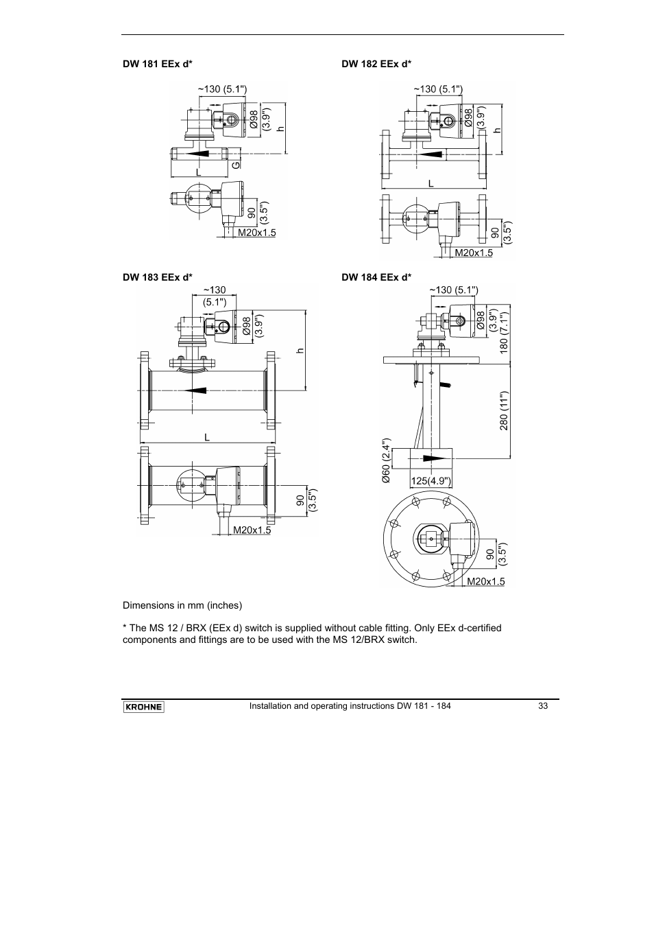 KROHNE DW 181-182-183-184 EN User Manual | Page 33 / 39