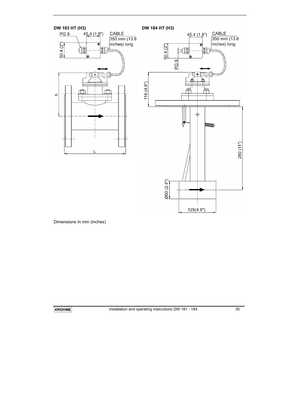 KROHNE DW 181-182-183-184 EN User Manual | Page 35 / 39