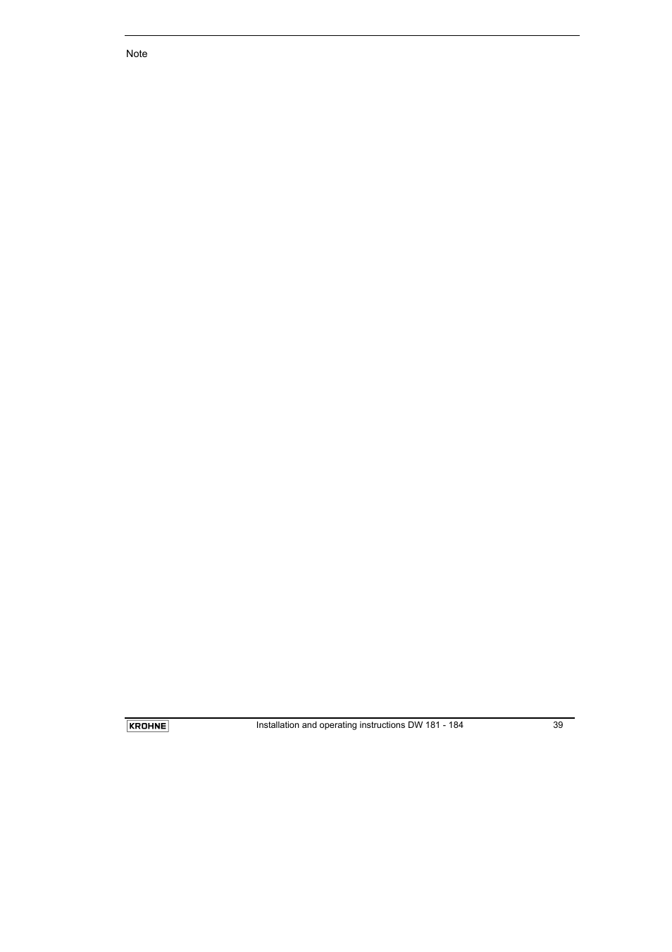 KROHNE DW 181-182-183-184 EN User Manual | Page 39 / 39