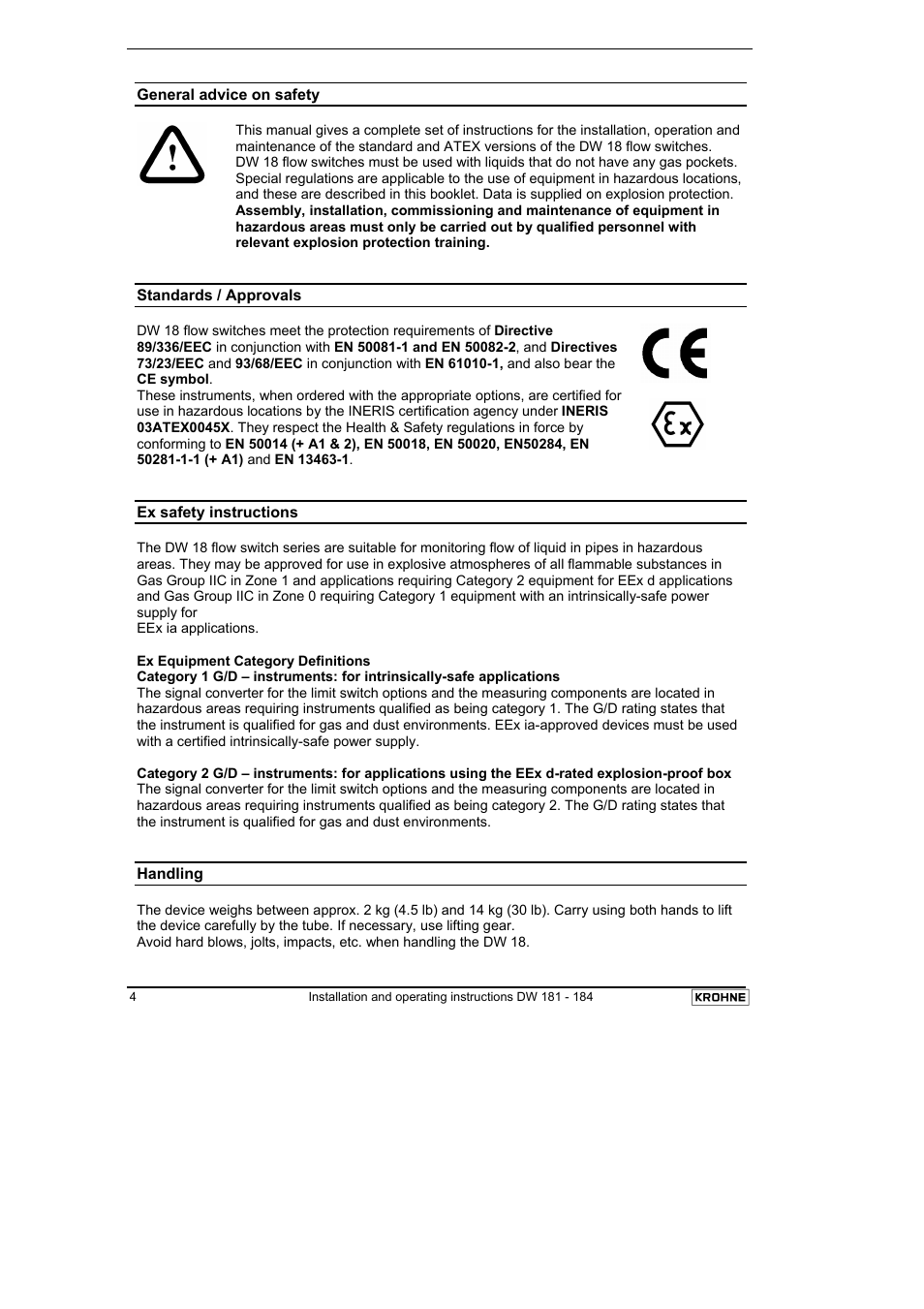 KROHNE DW 181-182-183-184 EN User Manual | Page 4 / 39