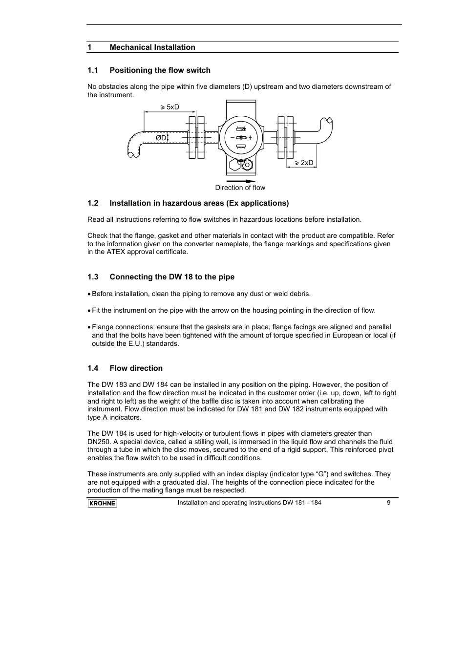 KROHNE DW 181-182-183-184 EN User Manual | Page 9 / 39