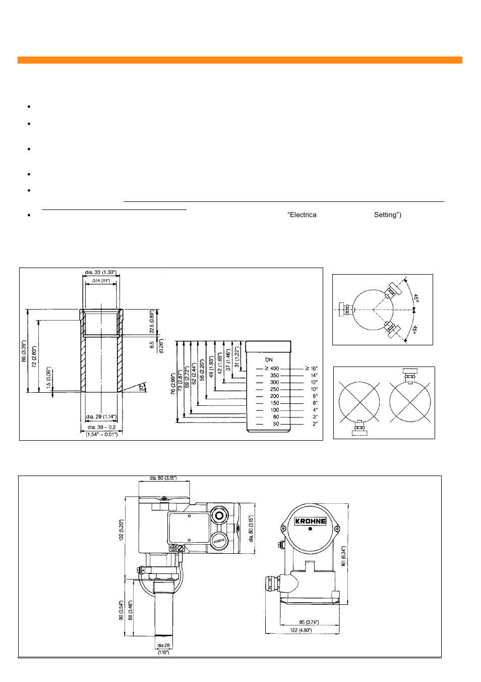 Installation, Dimensions and weight | KROHNE DWM 1000-2000 EN User Manual | Page 4 / 13