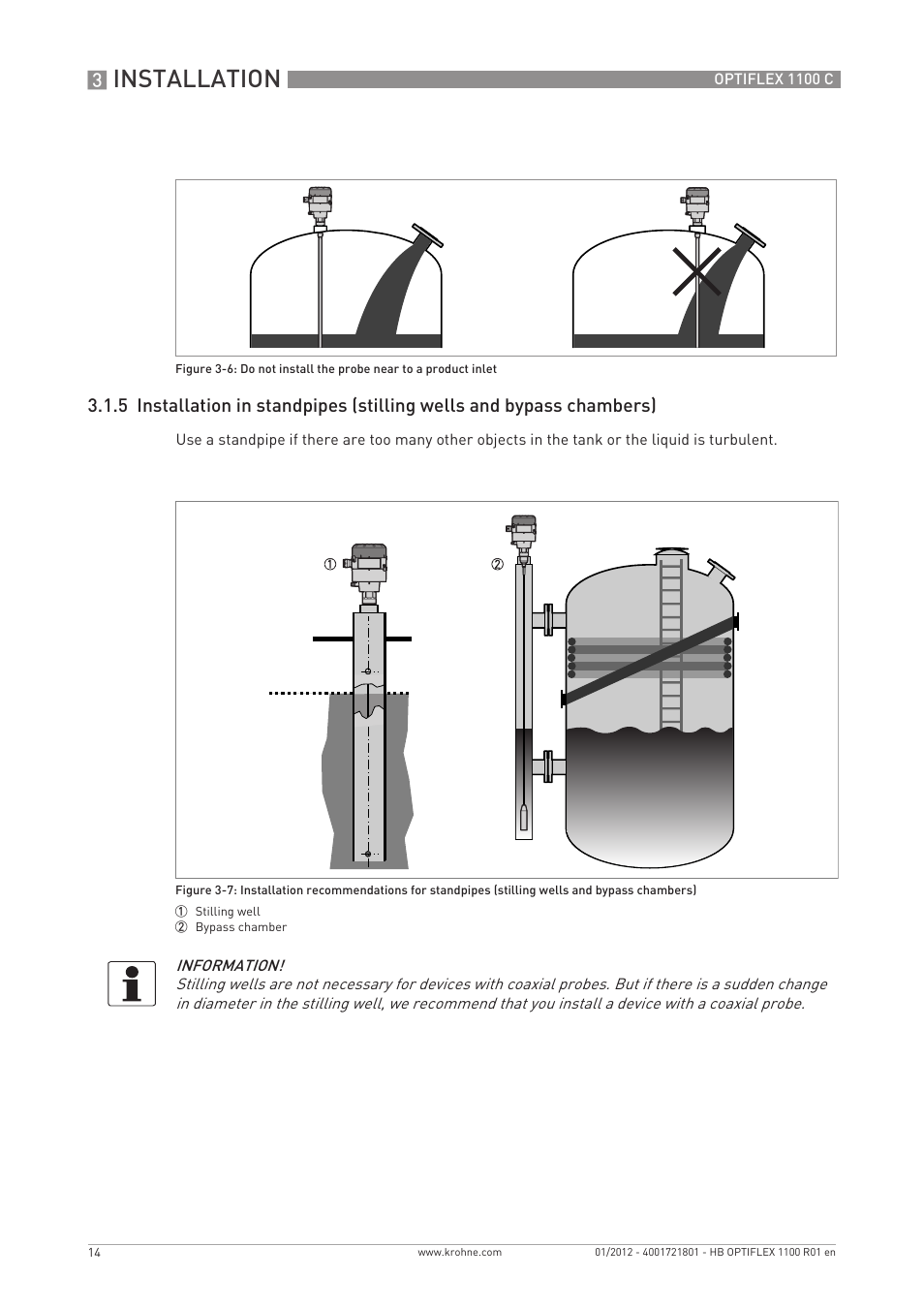 Installation | KROHNE OPTIFLEX 1100C EN User Manual | Page 14 / 72
