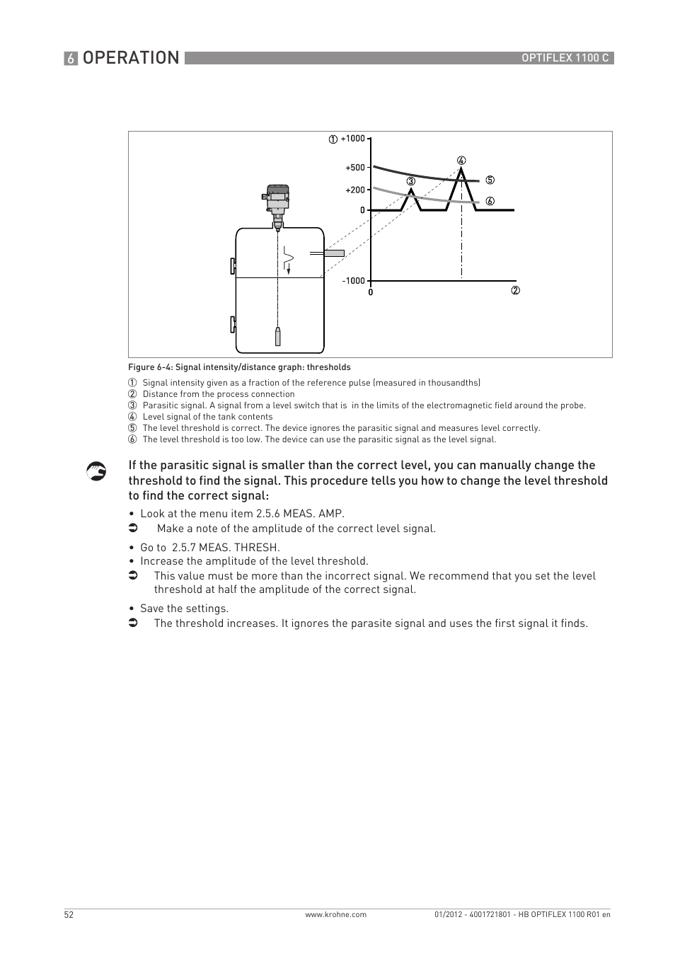 Operation | KROHNE OPTIFLEX 1100C EN User Manual | Page 52 / 72