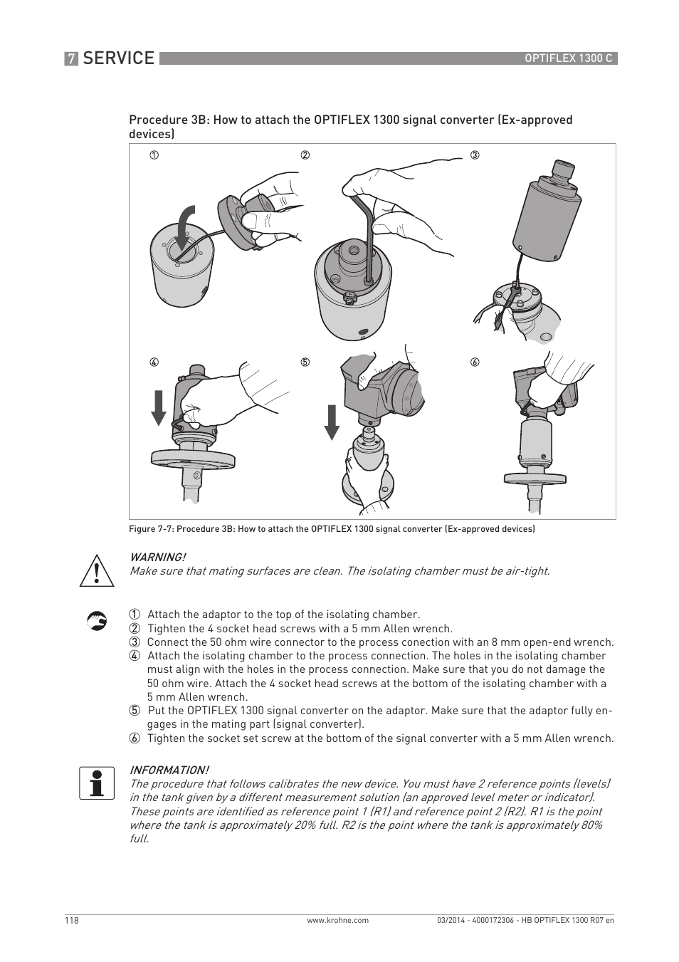 Service | KROHNE OPTIFLEX 1300C EN User Manual | Page 118 / 192