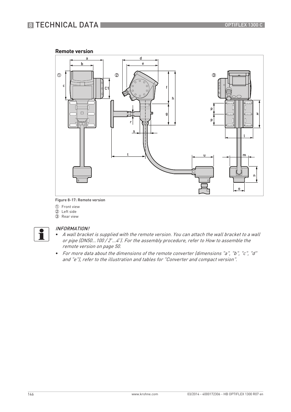 Technical data | KROHNE OPTIFLEX 1300C EN User Manual | Page 146 / 192