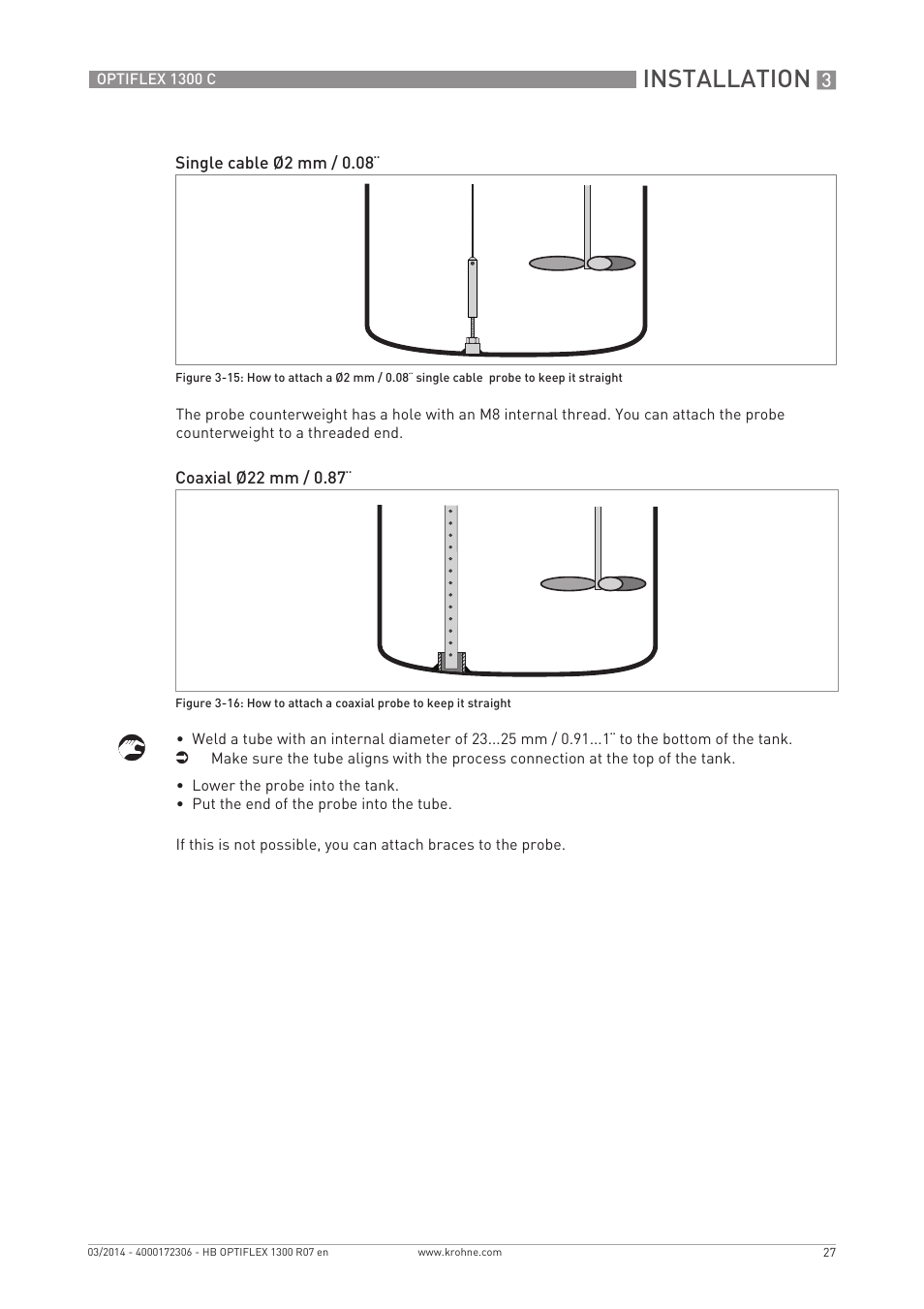 Installation | KROHNE OPTIFLEX 1300C EN User Manual | Page 27 / 192