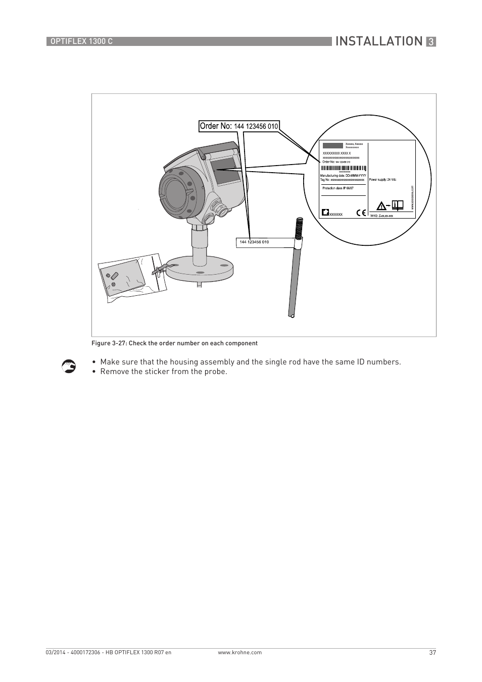 Installation | KROHNE OPTIFLEX 1300C EN User Manual | Page 37 / 192