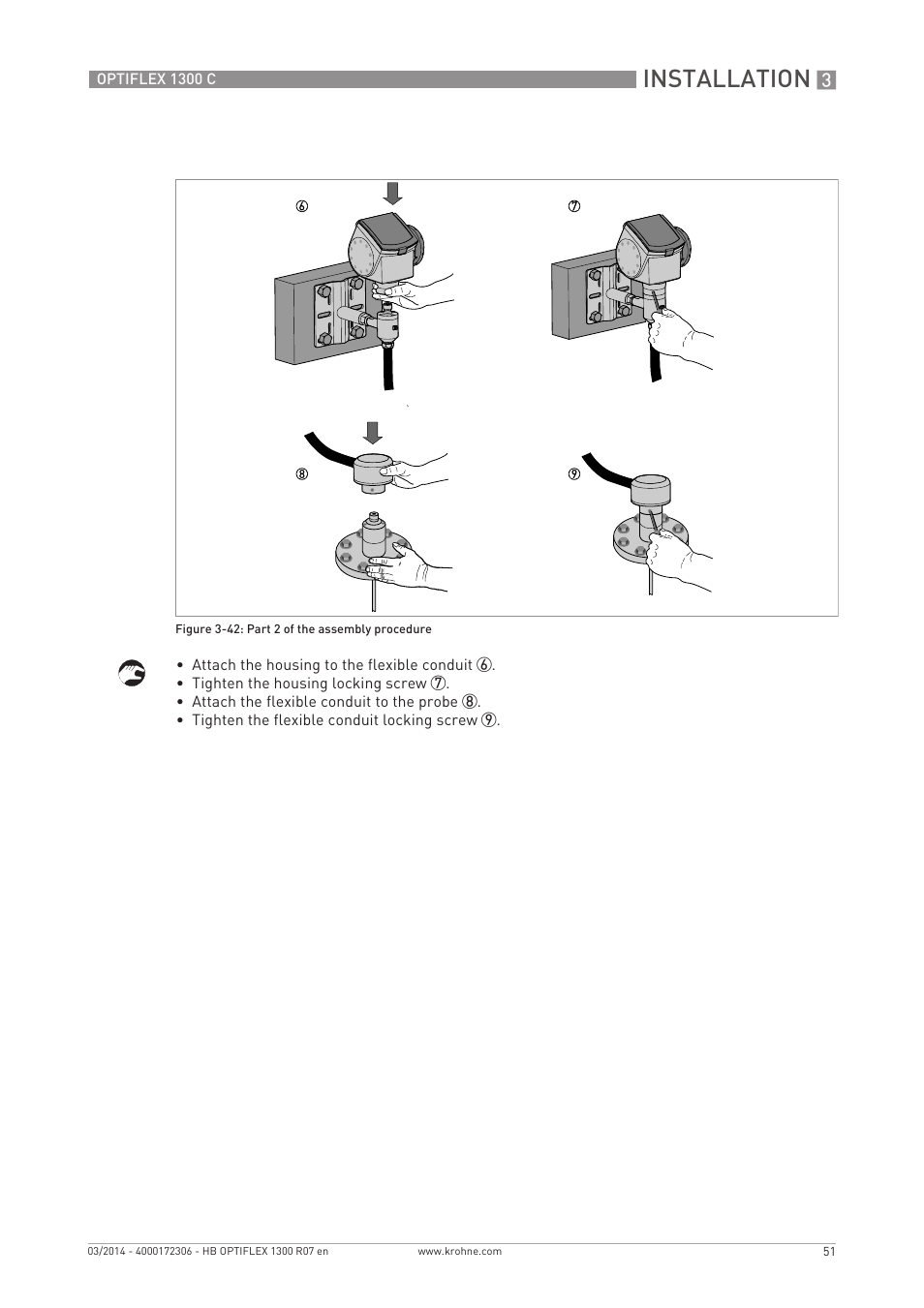 Installation | KROHNE OPTIFLEX 1300C EN User Manual | Page 51 / 192