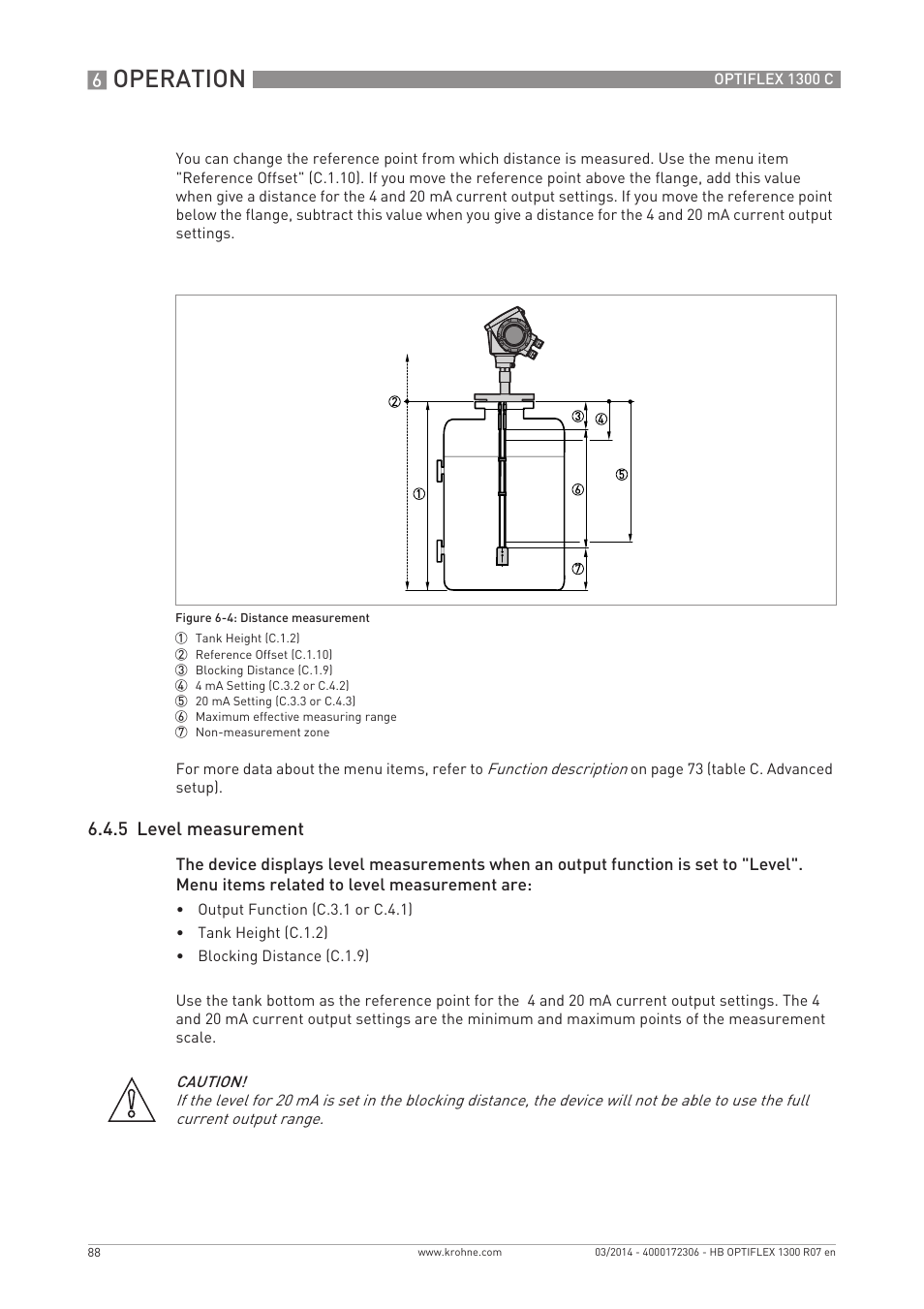 Operation, 5 level measurement | KROHNE OPTIFLEX 1300C EN User Manual | Page 88 / 192