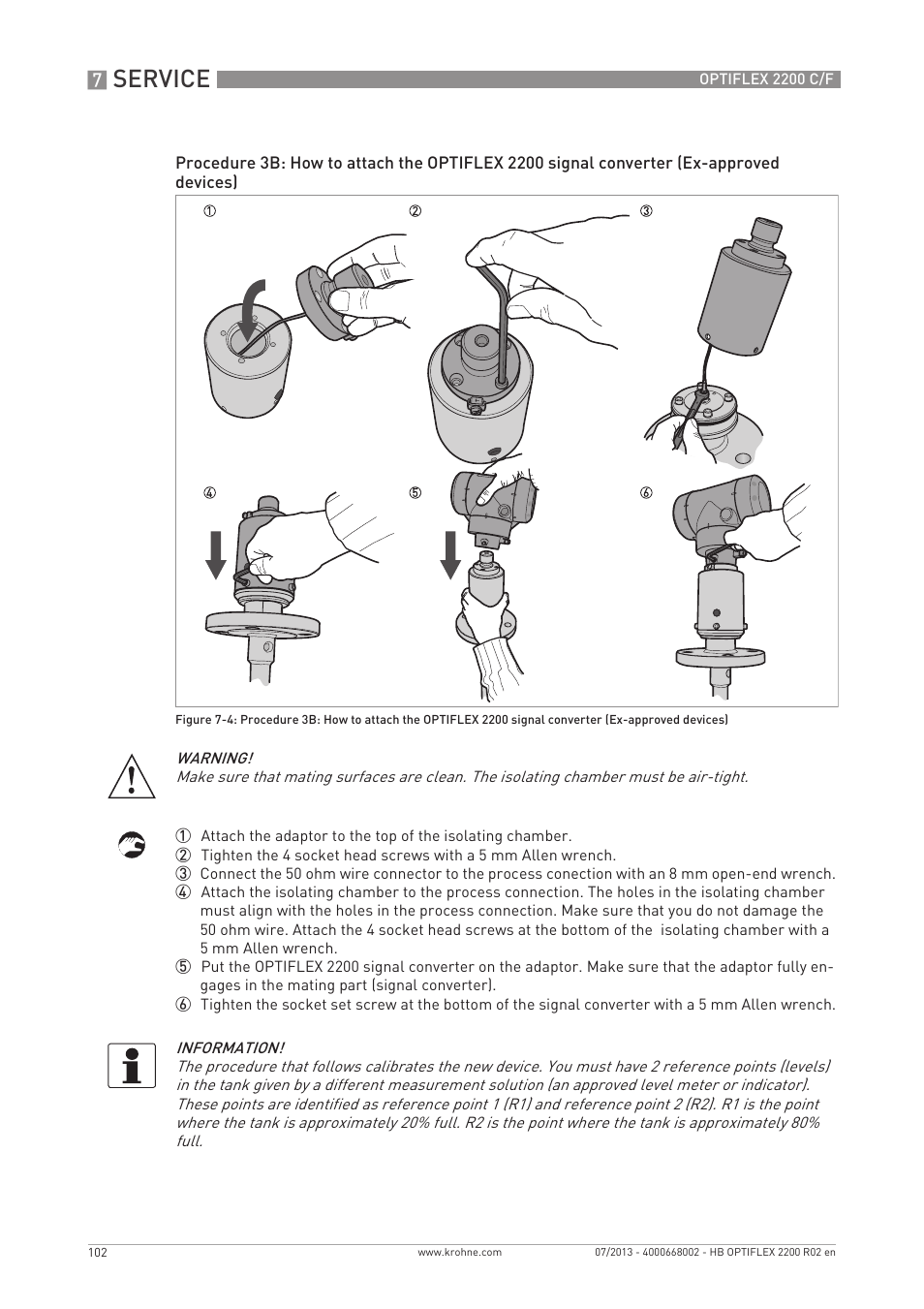 Service | KROHNE OPTIFLEX 2200 C_F EN User Manual | Page 102 / 164