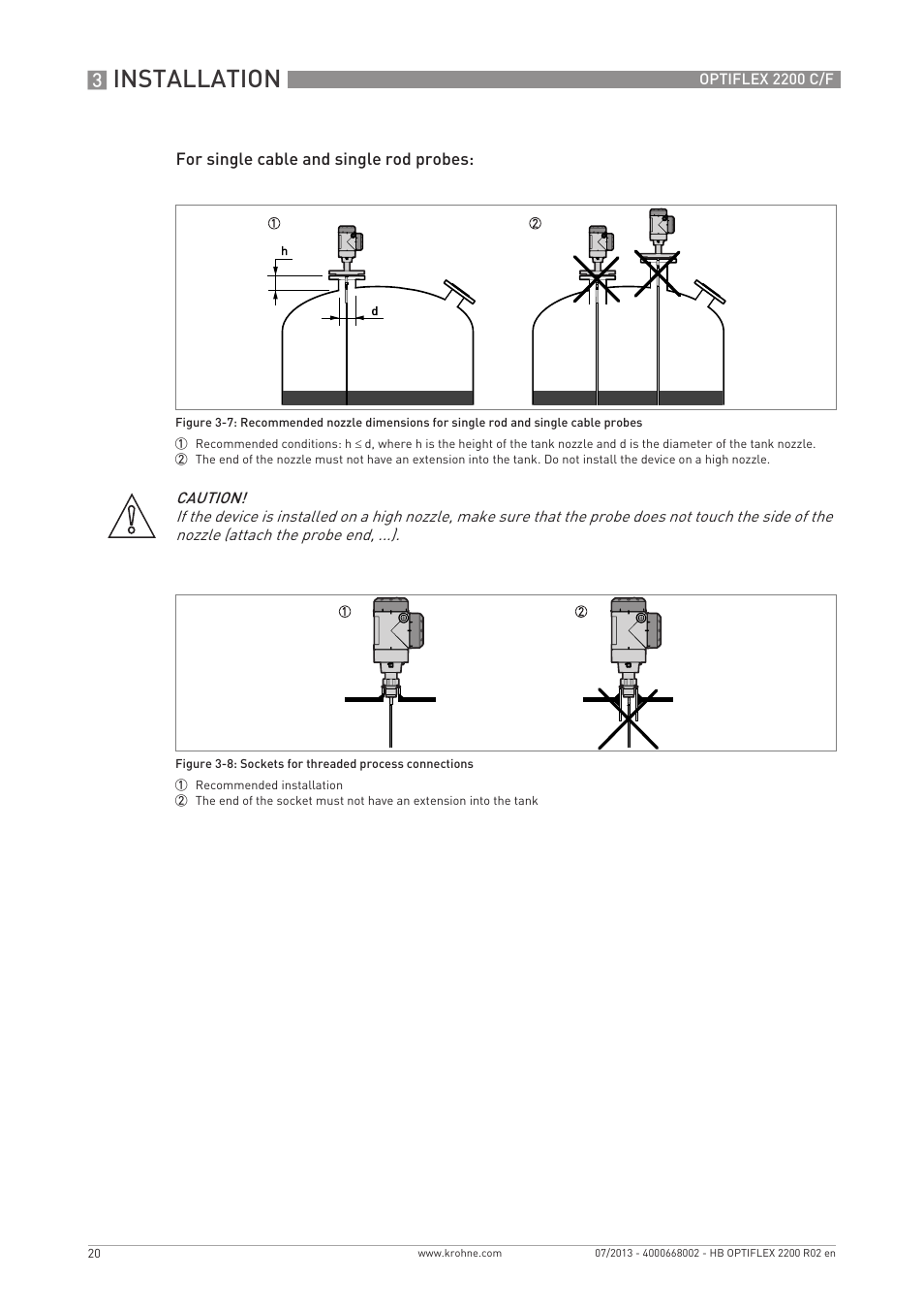 Installation | KROHNE OPTIFLEX 2200 C_F EN User Manual | Page 20 / 164