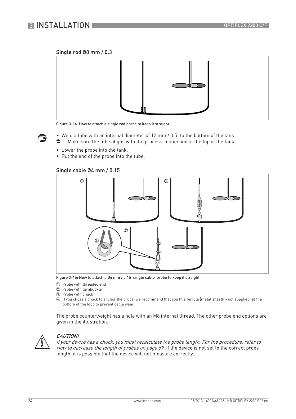 Installation | KROHNE OPTIFLEX 2200 C_F EN User Manual | Page 24 / 164