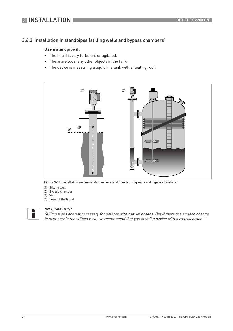 Installation | KROHNE OPTIFLEX 2200 C_F EN User Manual | Page 26 / 164