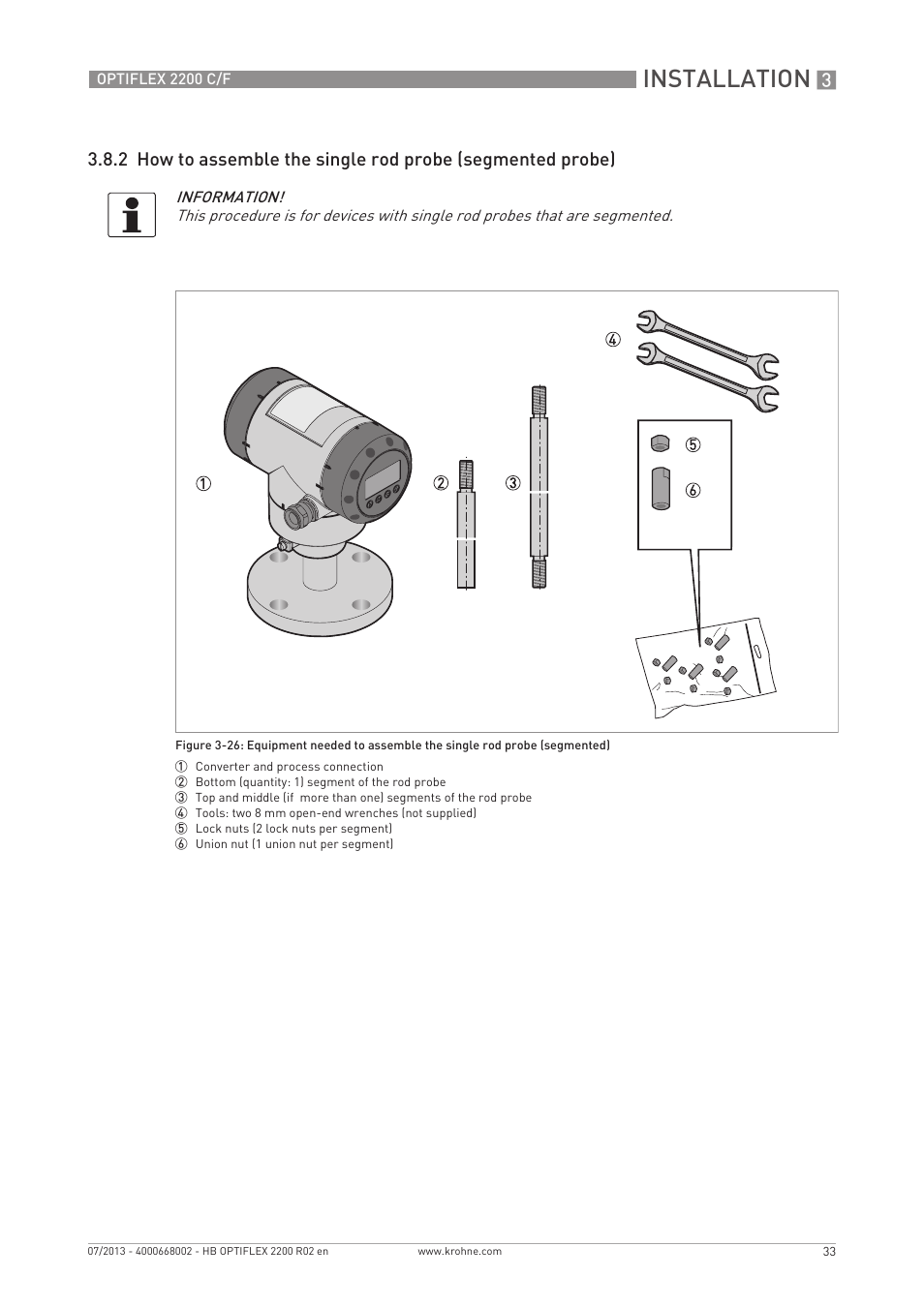 Installation | KROHNE OPTIFLEX 2200 C_F EN User Manual | Page 33 / 164