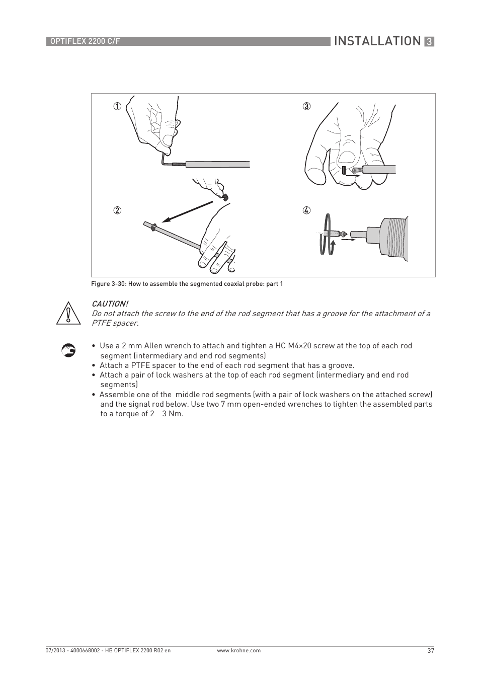 Installation | KROHNE OPTIFLEX 2200 C_F EN User Manual | Page 37 / 164