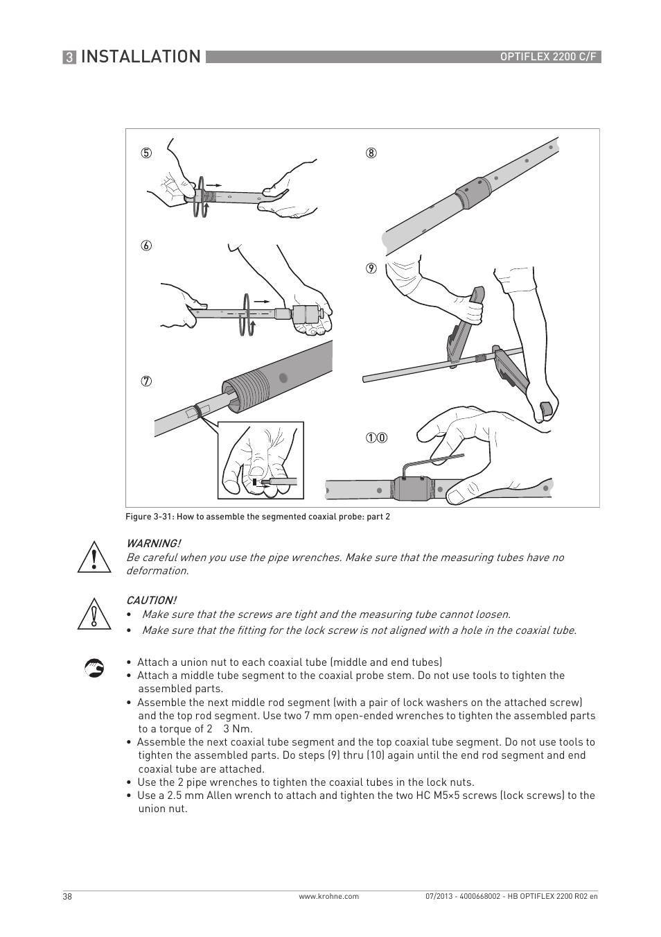 Installation | KROHNE OPTIFLEX 2200 C_F EN User Manual | Page 38 / 164