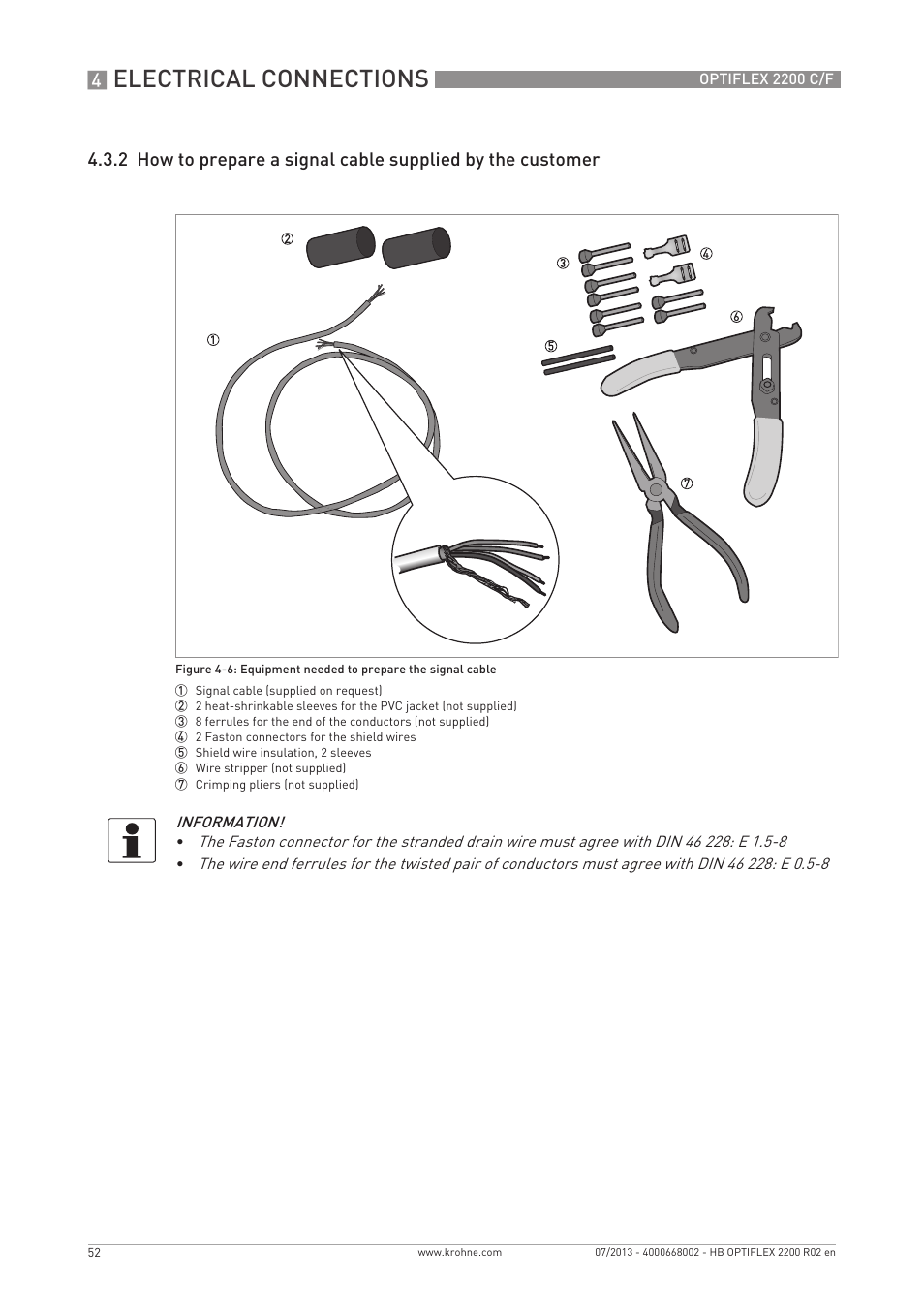 Electrical connections | KROHNE OPTIFLEX 2200 C_F EN User Manual | Page 52 / 164