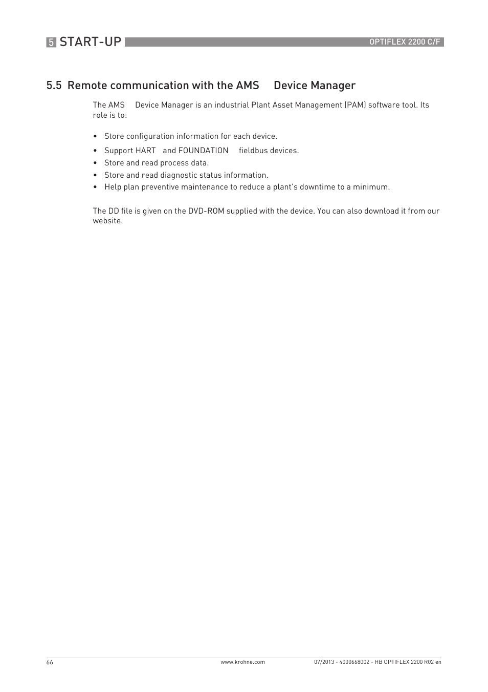 Start-up | KROHNE OPTIFLEX 2200 C_F EN User Manual | Page 66 / 164