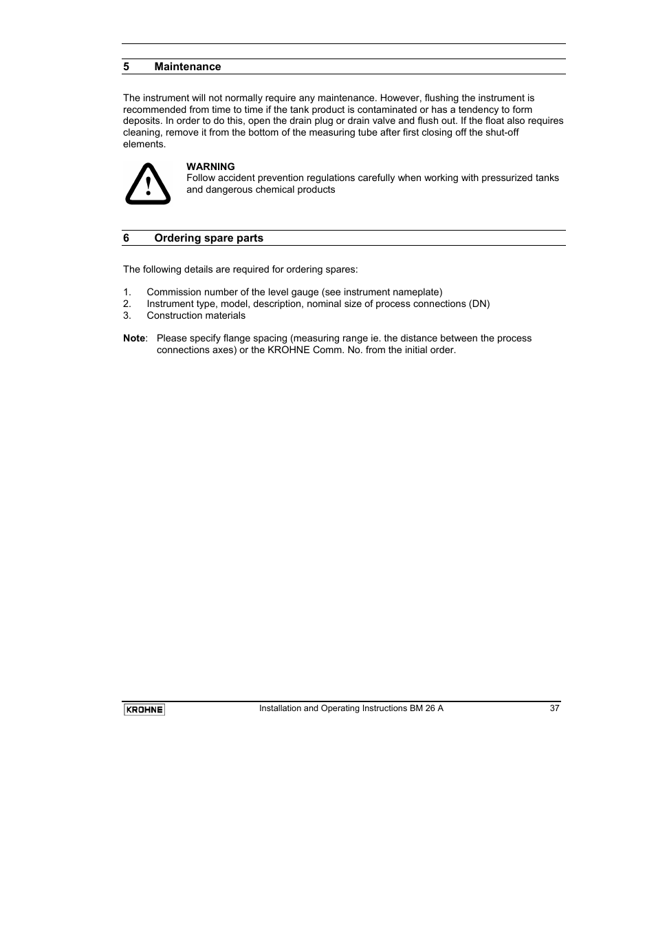 KROHNE BM 26 A EN User Manual | Page 37 / 71