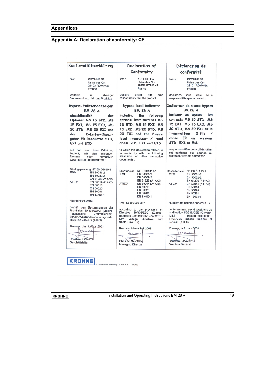 KROHNE BM 26 A EN User Manual | Page 49 / 71