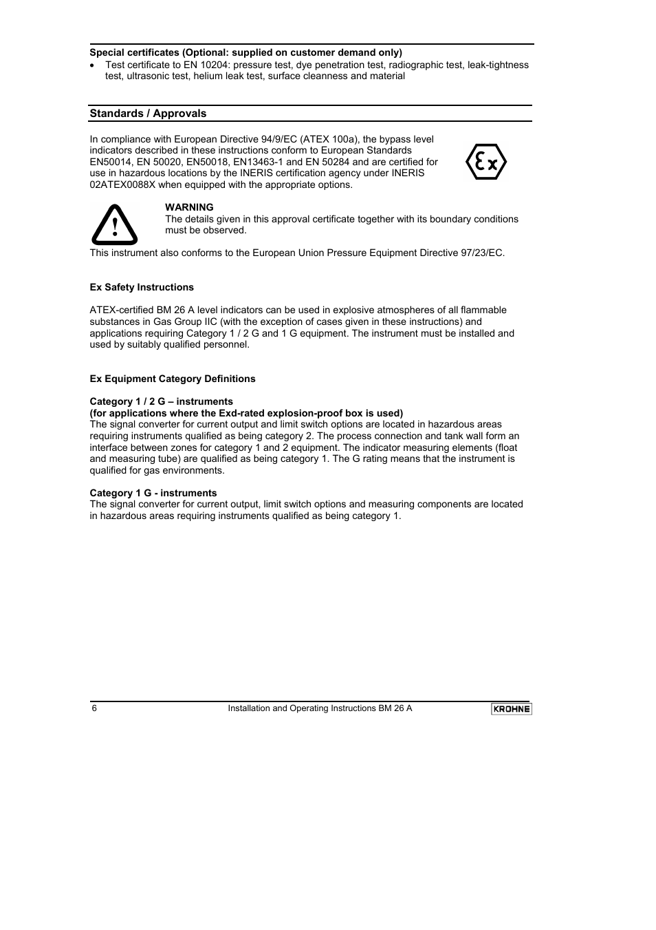 KROHNE BM 26 A EN User Manual | Page 6 / 71