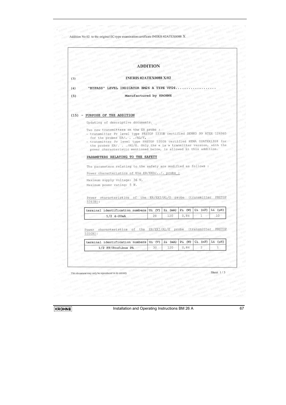 KROHNE BM 26 A EN User Manual | Page 67 / 71