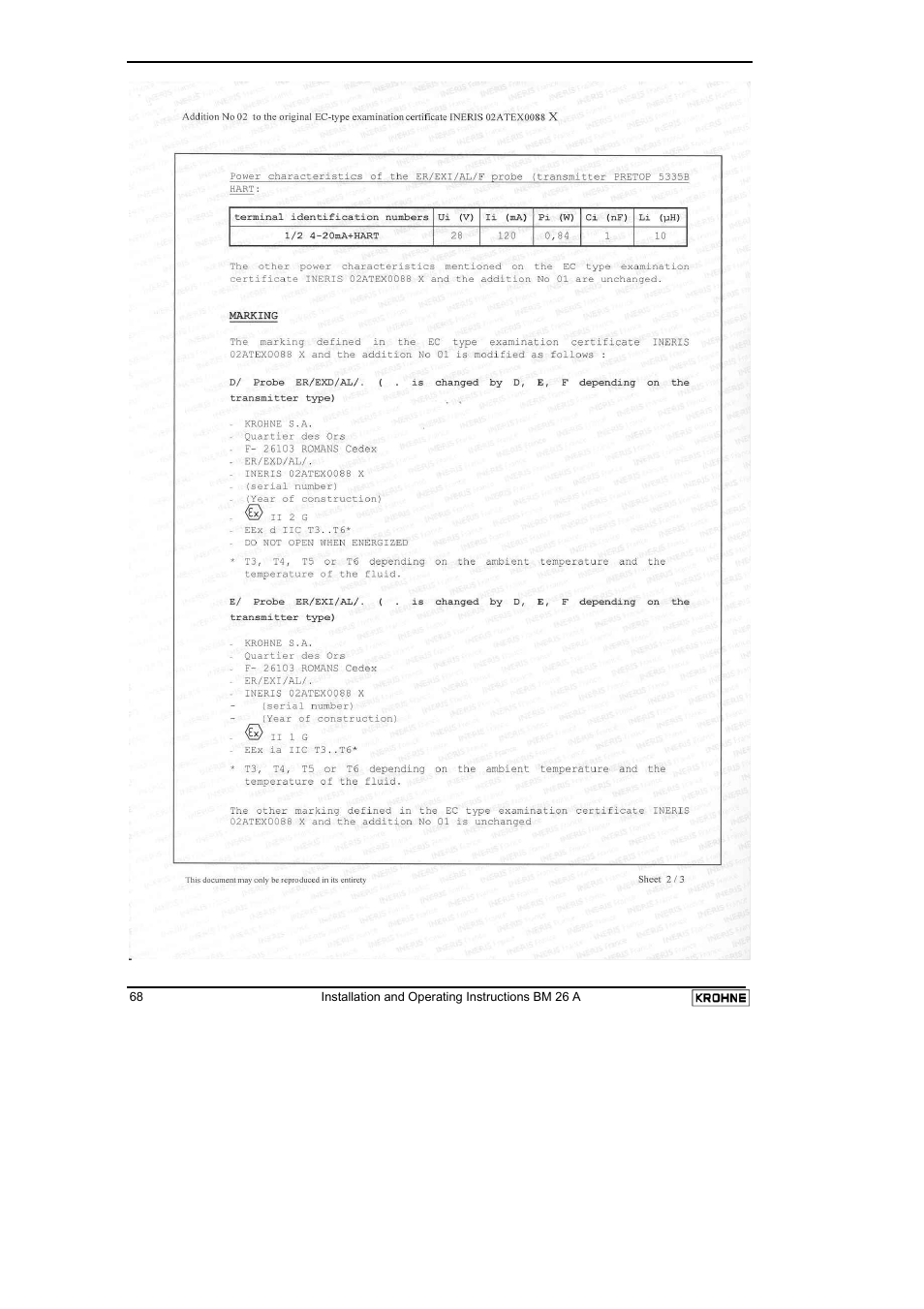 KROHNE BM 26 A EN User Manual | Page 68 / 71