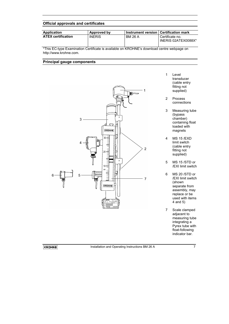 KROHNE BM 26 A EN User Manual | Page 7 / 71