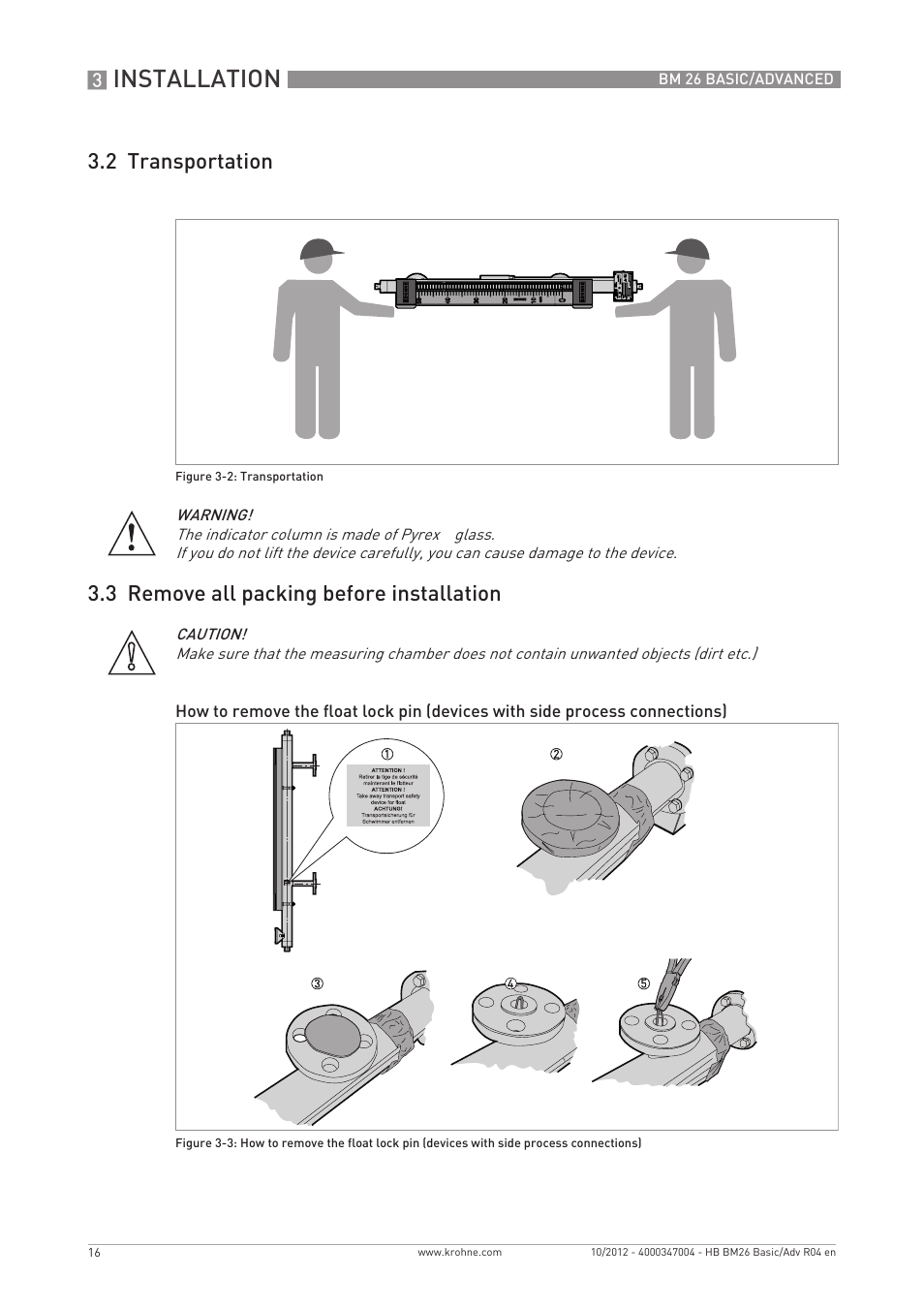 Installation | KROHNE BM 26 BASIC_ADVANCED EN User Manual | Page 16 / 96