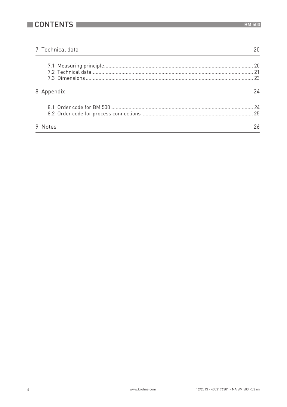 KROHNE BM 500  EN User Manual | Page 4 / 28