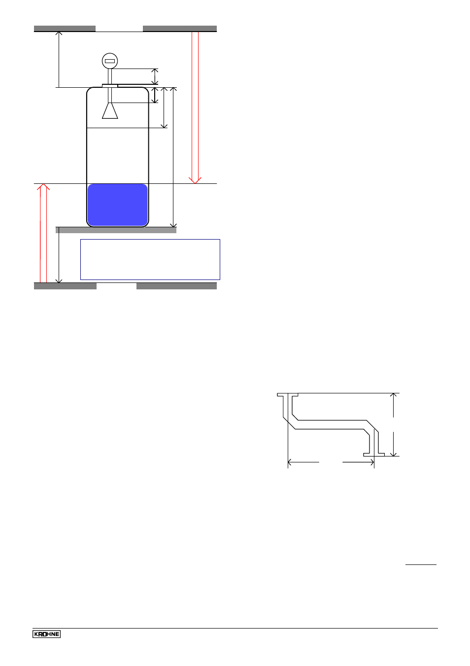 2 vessel (tank) height fct. 3.1.1 tankheight, 4 distance piece | KROHNE BM 70 A_P EN User Manual | Page 45 / 83