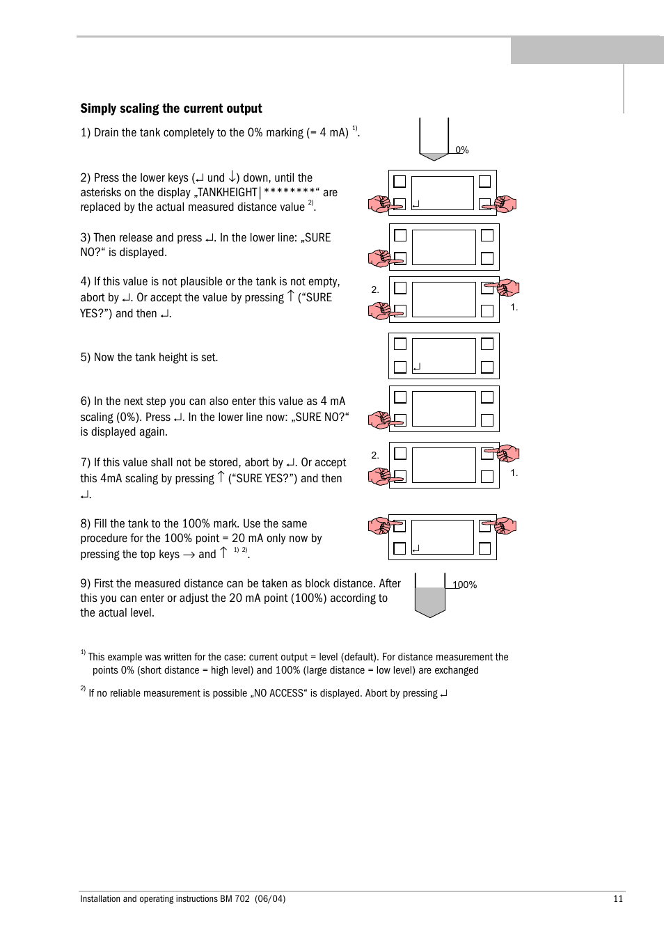 Simply scaling the current output | KROHNE BM 702 EN User Manual | Page 11 / 28