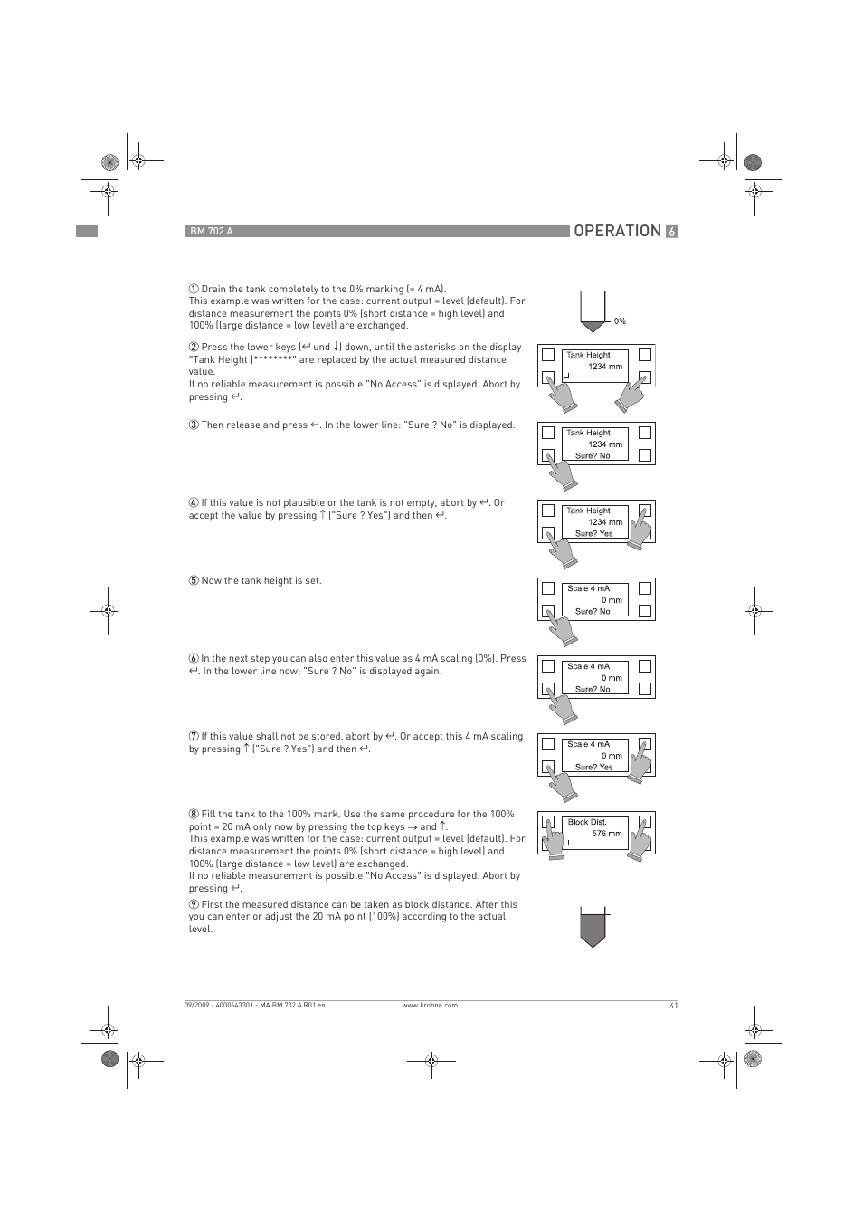 Operation | KROHNE BM 702 A EN User Manual | Page 41 / 60