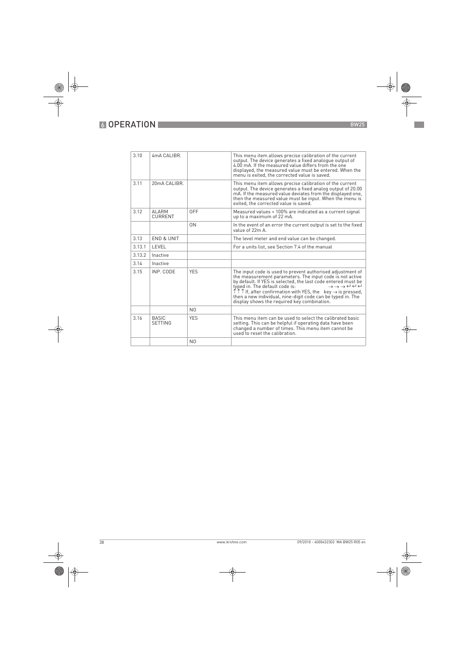 Operation | KROHNE BW 25 EN User Manual | Page 38 / 52